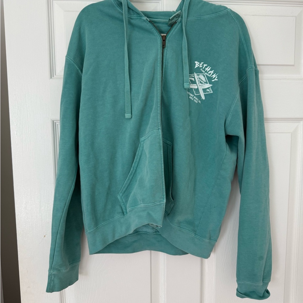Bethany Beach, VT Teal Zip-Up Hoodie